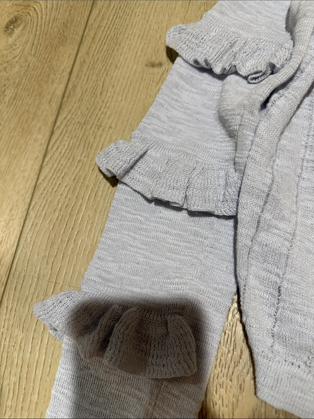 Rebecca Taylor Light Blue Ruffle Sleeve Cardigan - Picture 3 of 4